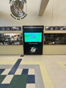 Finished video display installation at Emerald Ridge High School